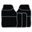 Universal Fit 4 Piece Anti Slip Black & Grey Velour Car Mat Set SWBCMS