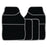 Universal Fit 4 Piece Anti Slip Black & Grey Velour Car Mat Set SWBCMS