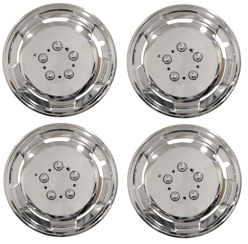 Universal 16 Inch Chrome Deep Dish Wheel Trims Hub Caps 16" SWUX105