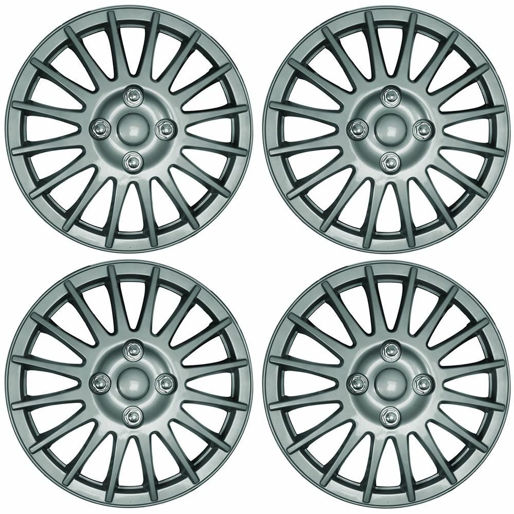 Universal 16" Lightning Car Wheel Trims Hub Caps Plastic Covers Silver SWUX37
