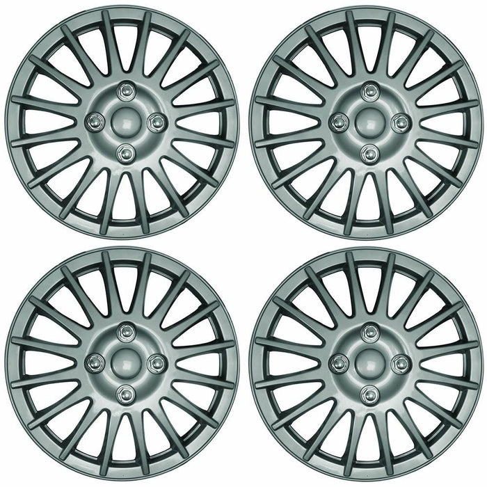 Universal 16" Lightning Car Wheel Trims Hub Caps Plastic Covers Silver SWUX37