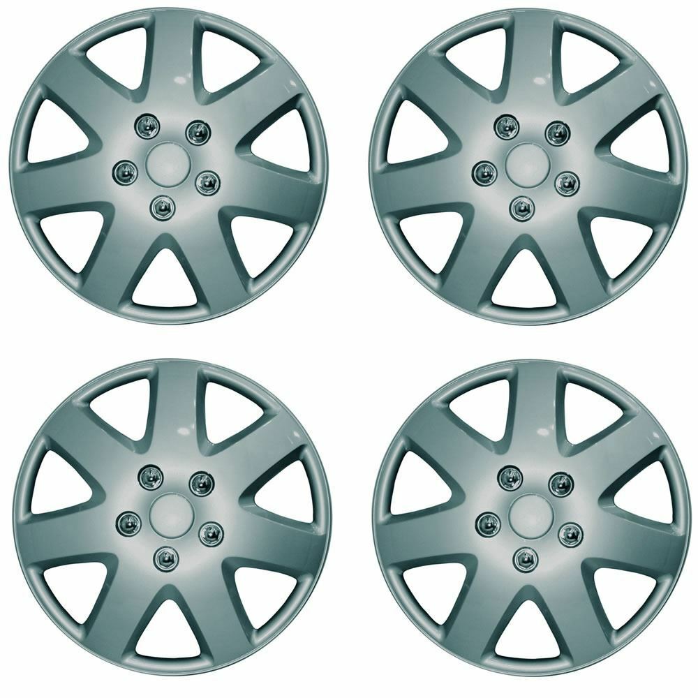 Universal 15" Tempest Car Wheel Trims Hub Caps Plastic Covers Silver SWUX44