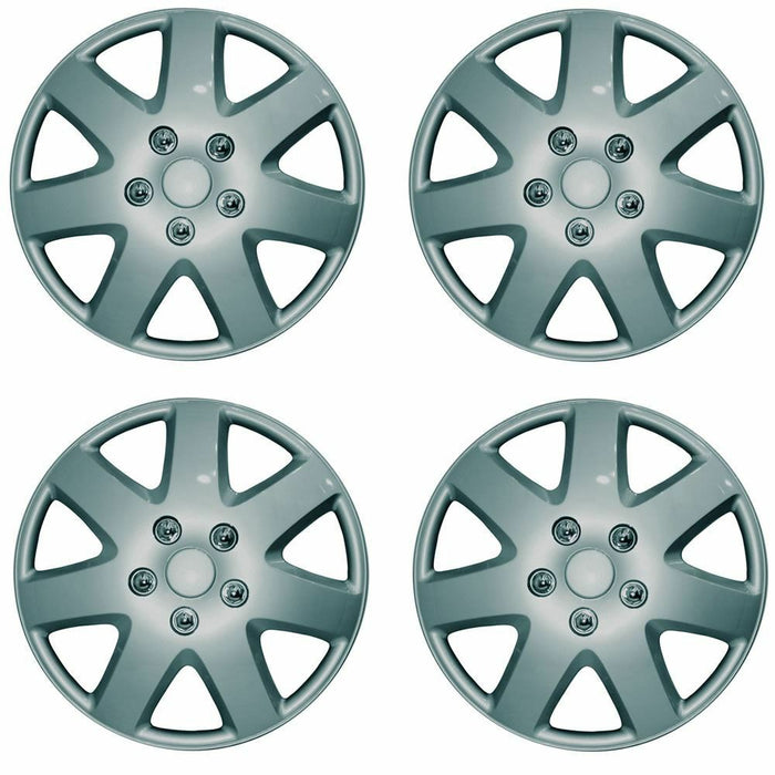 Universal 16" Tempest Car Wheel Trims Hub Caps Plastic Covers Silver SWUX46