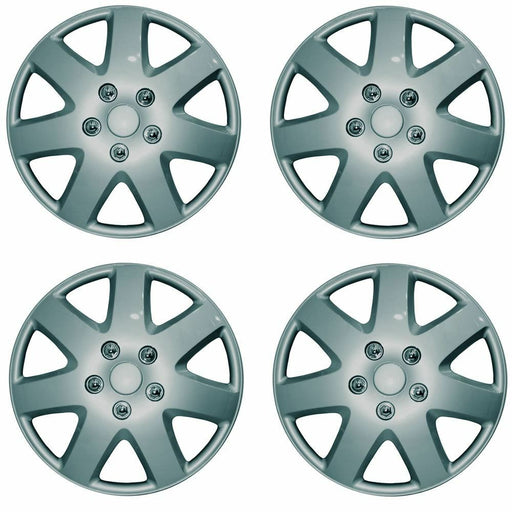 Universal 14" Tempest Car Wheel Trims Hub Caps Plastic Covers Silver SWUX43