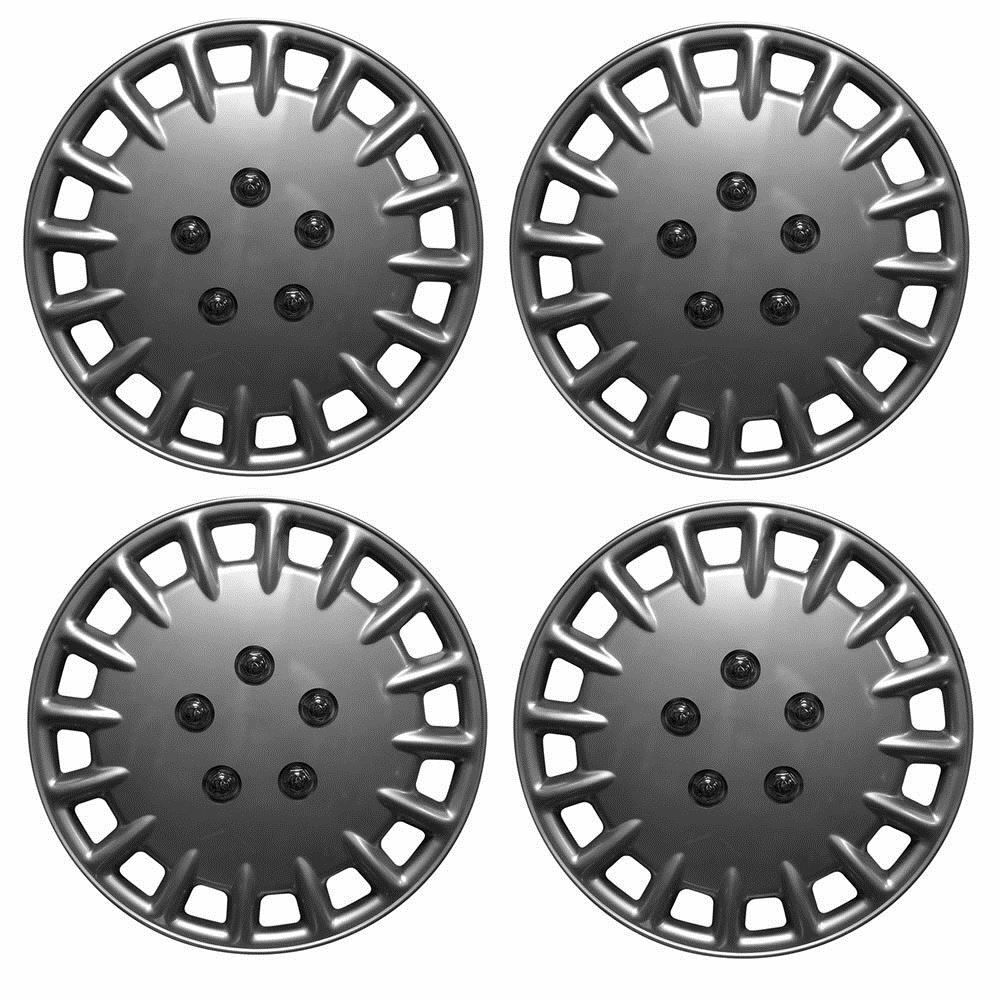 Universal 14" Tornado Car Wheel Trims Hub Caps Plastic Covers Silver SWUX4