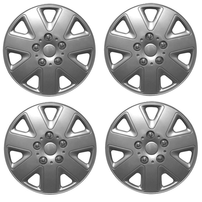 Universal 14" Hurricane Car Wheel Trims Hub Caps Plastic Covers Silver SWUX7